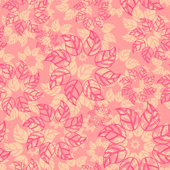 Vector endless background with leaves