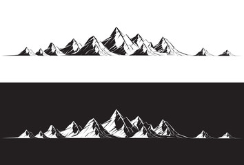 Naklejka premium Illustration of a mountain range