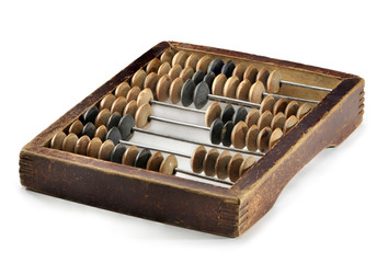 Old pocket wooden abacus