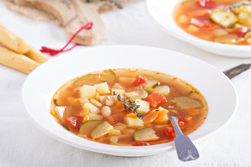 Soup with vegetables and beans