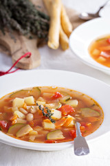 Soup with vegetables and beans