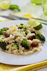 Pasta with broccoli and dried tomatoes