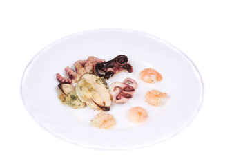 Delicious seafood on a plate.