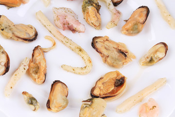 Delicious seafood on a plate.