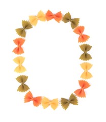 Letter O from the colorful pasta.