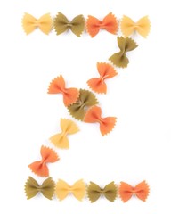 Fototapeta premium Letter Z from the colorful pasta.
