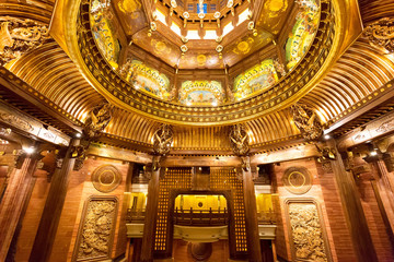 Fototapeta premium Wuxi,China-February 5,2014:Abstract Ceiling Design in an Orienta
