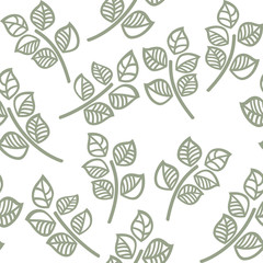 vector seamless pattern of green leaves