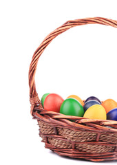 Fototapeta na wymiar Easter eggs in a basket.
