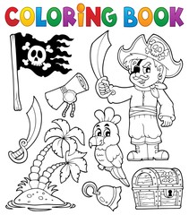 Coloring book pirate thematics 1