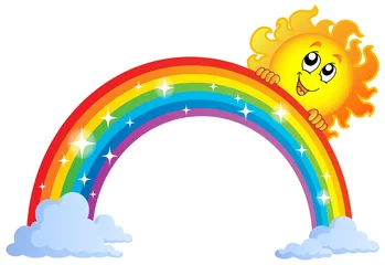 Vlies Fototapete Für Kinder Image with rainbow theme 9