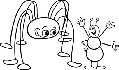 Obraz premium ant and opilion coloring page