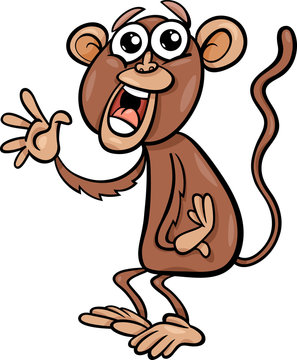 funny monkey cartoon illustration