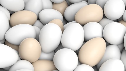 Closeup of many fresh eggs