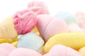 Obraz na płótnie Canvas Background of marshmallows candy