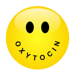 Smiley mit Schriftzug OCYTOCIN als Mund – Vektor/freigestellt