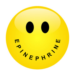 Smiley with lettering EPINEPHRINE as mouth - vector