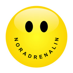Smiley mit Schriftzug NORADRENALIN als Mund – Vektor