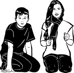boy and girl sitting next