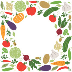 vector vegetables , place for your text
