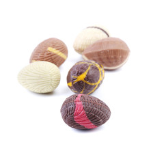 Chocolate seashells and stones.