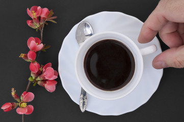 Coffee cup with hand