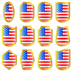 USA flag icon set