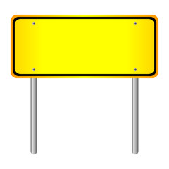 Obraz premium Blank yellow road sign