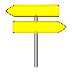 Blank yellow road sign