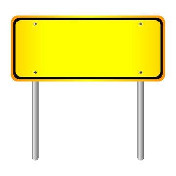 Blank Yellow Road Sign