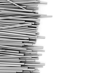 Steel Metal Tubes isolated on white background