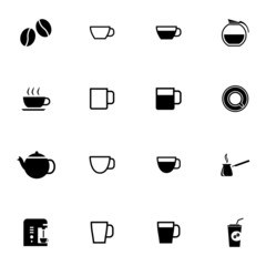 Vector black  coffe   icons set