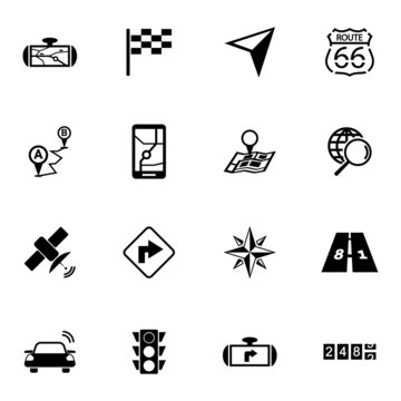 Vector black navigation icons set