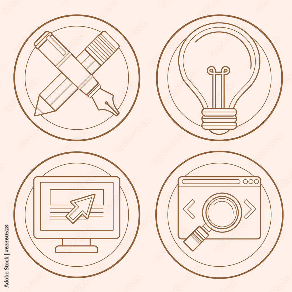 Poster Vector web design and development emblems