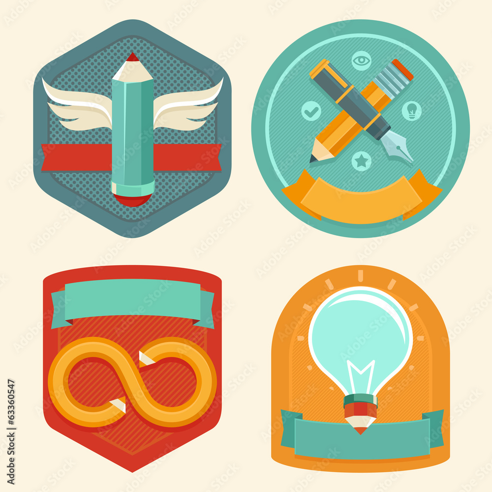Poster vector graphic design emblems and icons