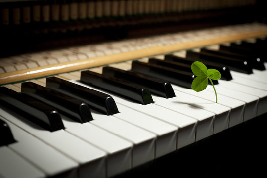 Piano keyboard and clover