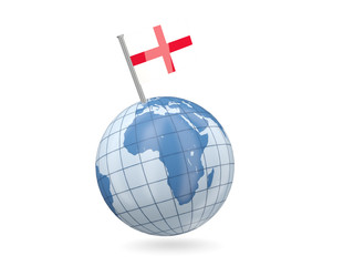 Fototapeta premium Globe with flag of england