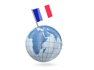 Globe with flag of france
