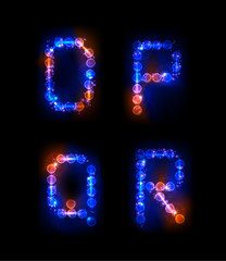 neon alphabet
