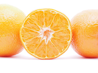 tangerine on white background