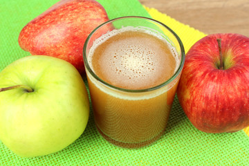 Healthy fresh juice of apples close up