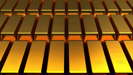 Obraz premium Set of gold bars isolated for adv or others purpose use