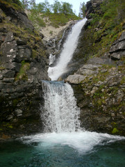 Fototapeta na wymiar Waterfalls in the mountains Hibiny