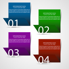 Modern infographic four steps option banner - template