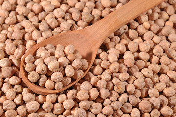 Chick-peas  in a spoon