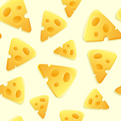 Cheese slice seamless pattern.