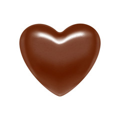 Glossy vector chocolate heart bonbon. Brown candy. - 63367365
