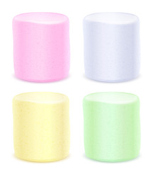 Set of marshmallows - pastel colored.