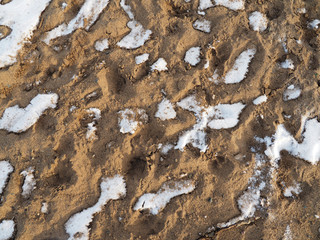 snow and sand. background