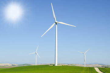 Landscape with windmills